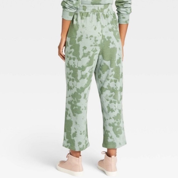 NWT Guns N Roses Sweatpants Green Tie Dye Print New Elastic Waist Rock Band Y2K - Picture 3 of 17